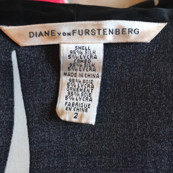 Diane von Furstenberg black and white dress size 2 - Picture 8 of 8
